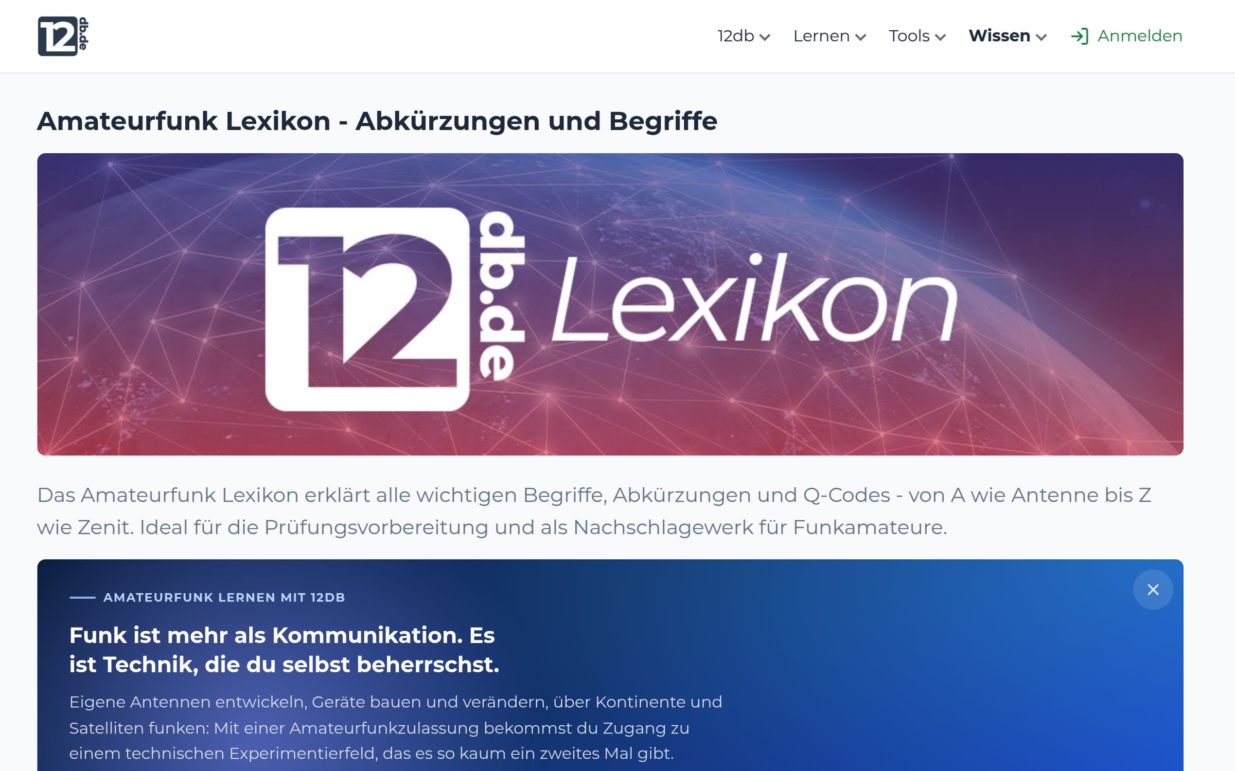 Amateurfunk-Lexikon auf 12db.de