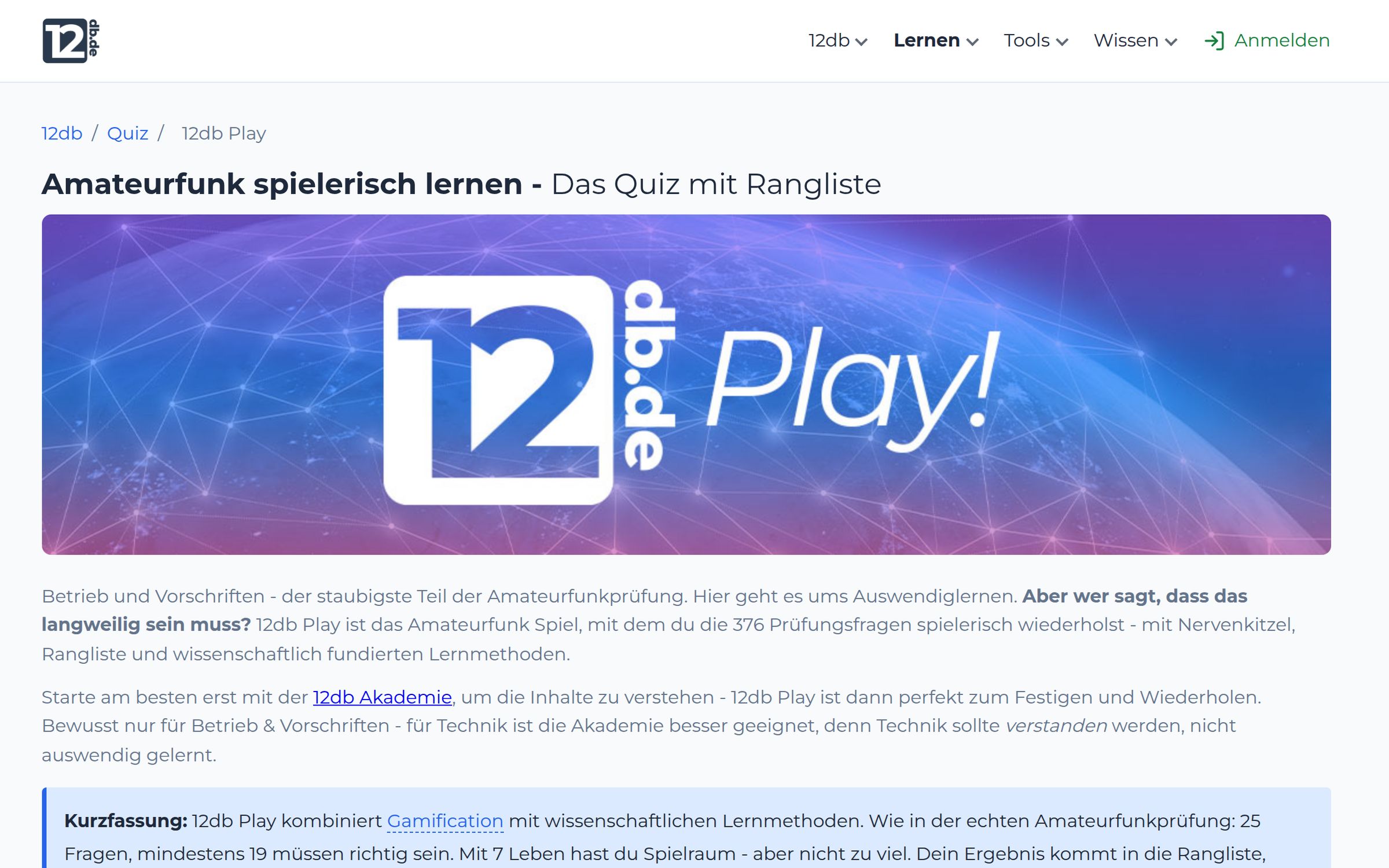 12db Play - Amateurfunk spielerisch lernen